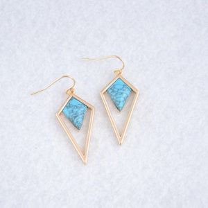 Gold-plated Turquoise birth stone earrings